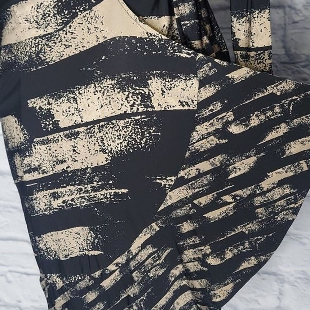 BCBGMAXAZRIA Alberta Womens Brown tan printed full wrap 3/4 sleeve dress Sz XS - Picture 4 of 9